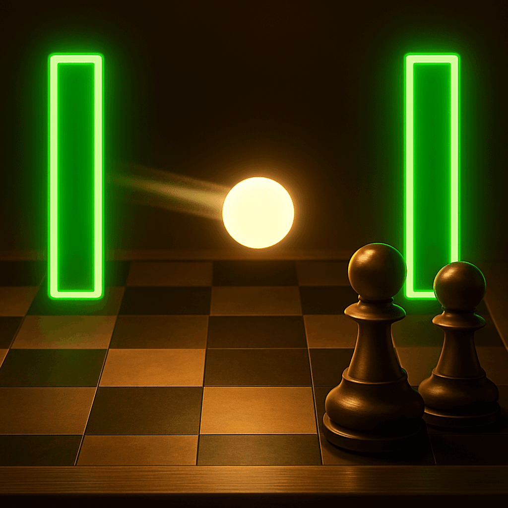 Board Pong — Pong, played with chess pieces as paddles